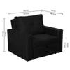 Eden  Pull Out Sofa cum Bed  in Black Colour