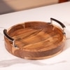 Ireka Home Atithi Wooden Serving Tray with Iron Handles – Small