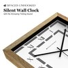 Minimal Square Wooden Wall Clock with Roman Numerals and Layered Frame