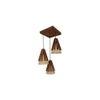 Flue Brown Solid Wood Cluster Hanging Light