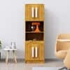 Hexa Red Crockery Unit Multipurpose Wooden Storage Cabinet in Giant Wood Colour