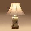 Devansh Off-White Cotton Shade Lamp With Wood & Mosaic Glass Base For Decoration/Office/Home/Gifting/Study For Decoration/Office/Home/Gifting/Study