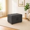 Doe Buck Tufted Storage Ottoman Bench in Grey Colour Fabric