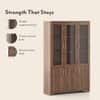 Hubert 6 Door Kitchen Display Cabinet in Classic Walnut Finish