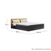 Hexa Engineered Wood Modern King Bed With Headboard With Storage In Slate Grey And Giant Wood