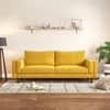 Nolan 3 Seater Fabric Sofa in Alphonso Yellow Colour
