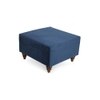 Eli Solid Wood Ottomon in Blue Colour