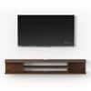 Sanque Large Engineering Wood Wall Mount Tv Entertainment In Brown Maple Finish
