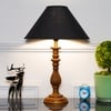 Lorette hand crafted Solid wood honey finish table lamp With Black Cotton Shade