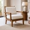 Rene High Back Accent Chair in Teak Finish