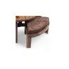Nashville Sheesham Wood 4 Seater Coffee Table Set In Teak Finish Brown Sparkle Velvet Cushion