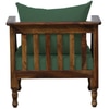 Linton 3+1+1 Seater Wooden Sofa in Green Fabric