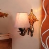 Devansh Metal Electric Wall Light in Antique Gold Colour with Grey Shade Count of 1 Light