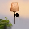 Devansh Metal Electric Wall Light in Black Colour with Beige Shade Count of 1 Light