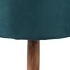 Rosslyn Solid Wood Ottoman Pouffee in Turquoise Sea Velvet