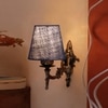 Devansh Metal Electric Wall Light in Antique Gold Colour with Blue Shade Count of 1 Light