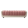 Resco  Velvet 2 Seater 4 Feet Ottoman Bench in Peach & Cream Color