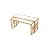 Valentino Clear Glass Nesting Coffee Table In Dark Gold Finish
