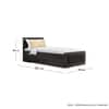 Hexa Engineered Wood Modern Single Bed With Headboard With Storage In Flower Wenge