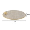Marble Platter Beige  Round With Gold Foil Work Metal Butterfly Embedded