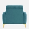 Monly Velvet 1 Seater Sofa Aqua Blue Color