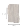 Handmade Wool Silk Shaped Rug Modern Wave Beige 8 x 10 Feet Carpet
