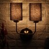 Devansh Metal Electric Wall Light in Gold Colour with Black Shade Count of 2 Lights