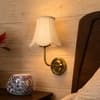 Devansh Metal Electric Wall Light in Gold Colour with Orange Shade Count of 2 Lights