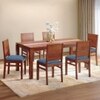 Atlas Crest Solid Wood 6 Seater Dining Table with Atlas Dining Chair set