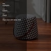 Hoist Collection Black & White Houdstooth Pouf With Faux Leather Strap