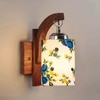 Devansh Solid Wood Electric Wall Light in Brown Colour with Multi Shade Count of 1 Light