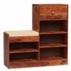 Avalon Solid Wood Shoe Rack in Teak Finish