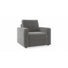 Apollo Compact 1 Seater Fabric Sofa in Ash Grey Velvet Colour