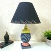 Multicolour Handpainted And Hancarved Distress Wooden Table Lamp
