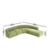 Zenliving Wood Left Aligned 3-Seater With Upholstery Non Storage Sofas In Green Colour