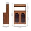 Stellar Multipurpose Storage Cabinet (Medium Size with Upper Shelf, Teak Brown)