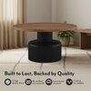 Toro Solid Wood Round Coffee Table In Dual Tone Amber Walnut And Black Finish
