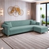 Daraco Velvet L shape 5 Seater Sofa in Touquise Color