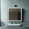 Modern Square Wall LED Mirror with Anodized Aluminum Frame Rose Gold Matte Black Brushed Silver