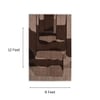 Handmade Wool Area Rug Modern Abstract Mocha Brown 9 x 12 Feet Carpet