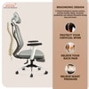 Marvel Pro Ergonomic High Back Study Chair with Legrest in Grey Colour