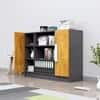 Hexa Engineered Wood Bookshelf in Slate Grey and Giant Wood Colour