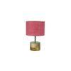 Hurst Pink Natural Fiber Shade Table Lamp with Natural Wooden Base