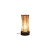 Zeke Beige Bamboo Shade Table Lamp with Black Iron Base