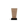Khari Beige Bamboo Shade Table Lamp with Black Iron Base