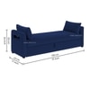 Jedlo Velvet 2 Seater Ottoman Bench with Storage  in Navy Blue Color