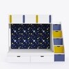 Pattern Dreams Bunk Bed  6X5 (Drawers On Wheels) In White & Blue Colour