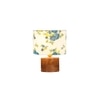 Dashiell Multicolor cotton table lamp with Natural Wood Base
