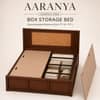 Aaranya Solid Wood Compact King Bed Box Storage Provincial Teak Finish Mattress 72 x 72 Inches