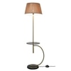 Jigger Metal Multiutility Shelf Floor Lamp With Beige Cotton Shade